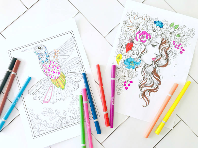 free adult colouring in printables