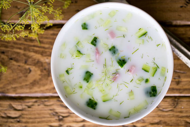 meal idea for hot days - cold Russian summer soup