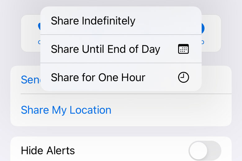iPhone safety feature - share location via messages