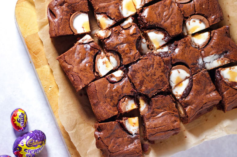 Creme Egg Brownies for Easter
