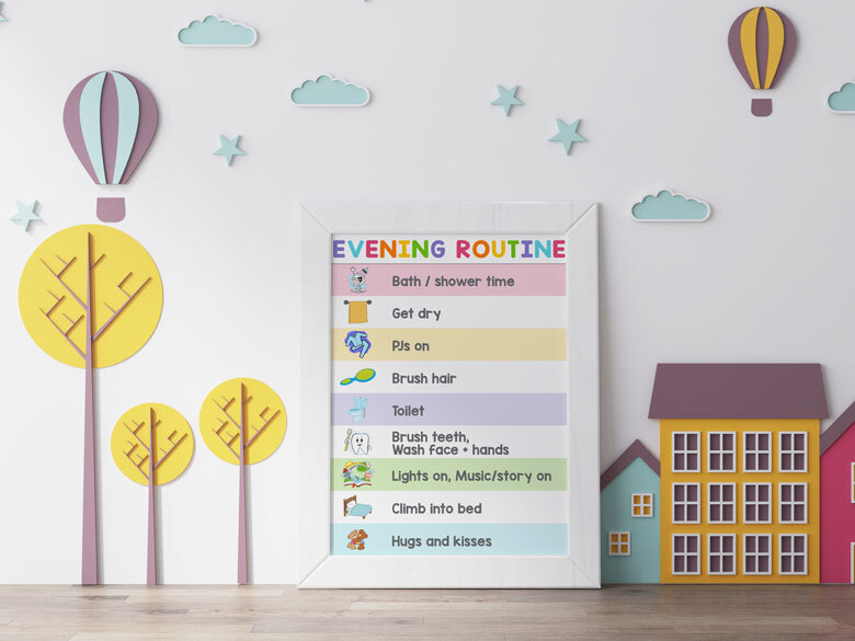 routine chart to help with night time toilet training