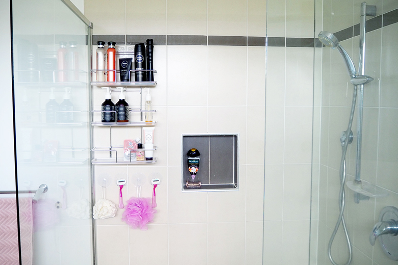 how to clean and organise your shower