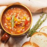 slow cooker lamb, barley and vegetable soup