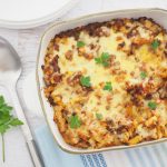 beef and bacon pasta bake