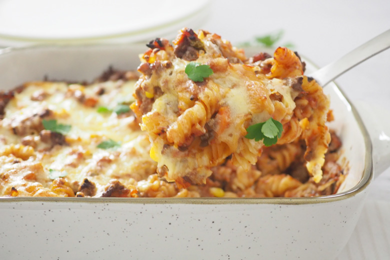 beef and bacon pasta bake recipe