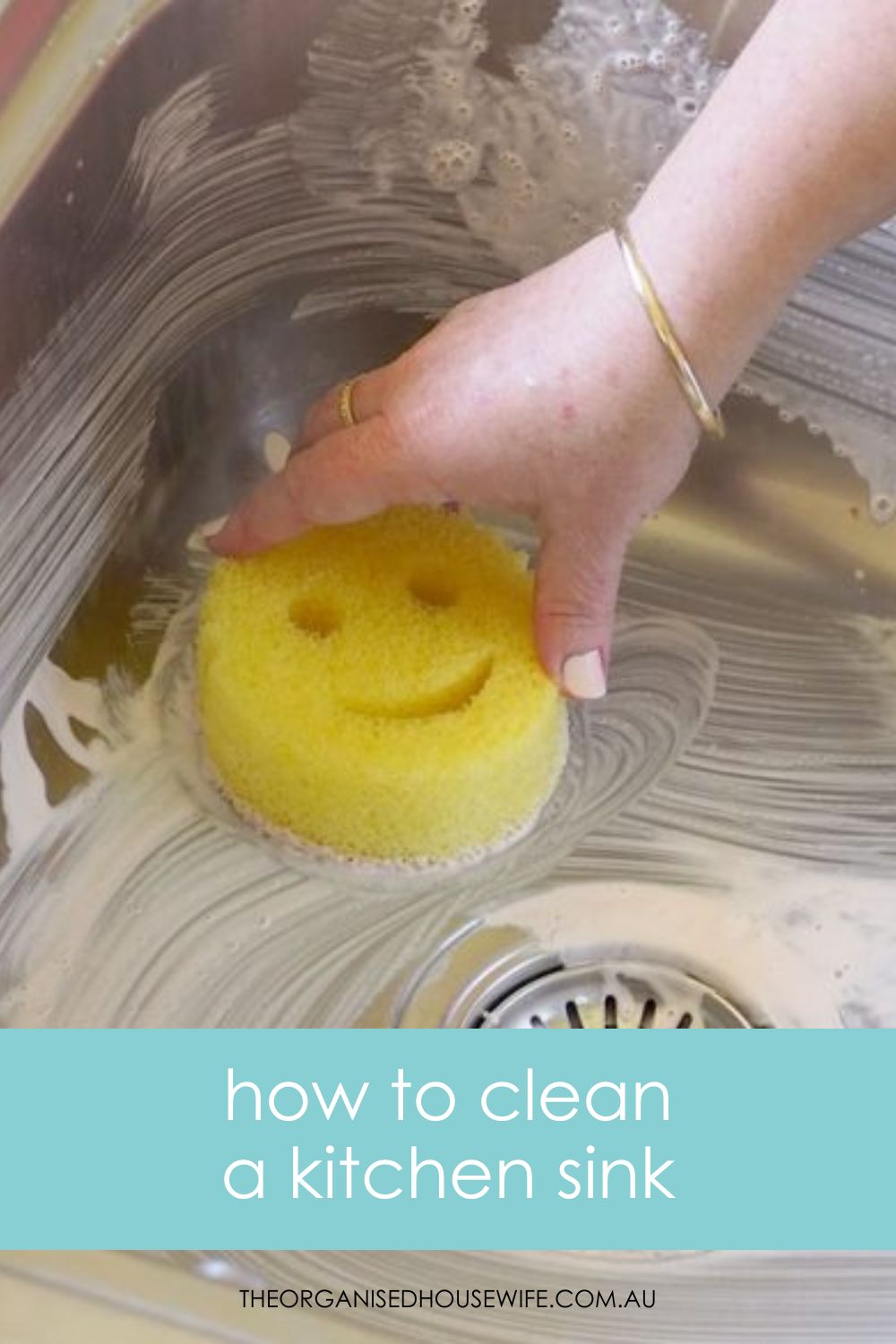 How To Clean A Kitchen Sink The Organised Housewife   How To Clean Kitchen Sink PIN 