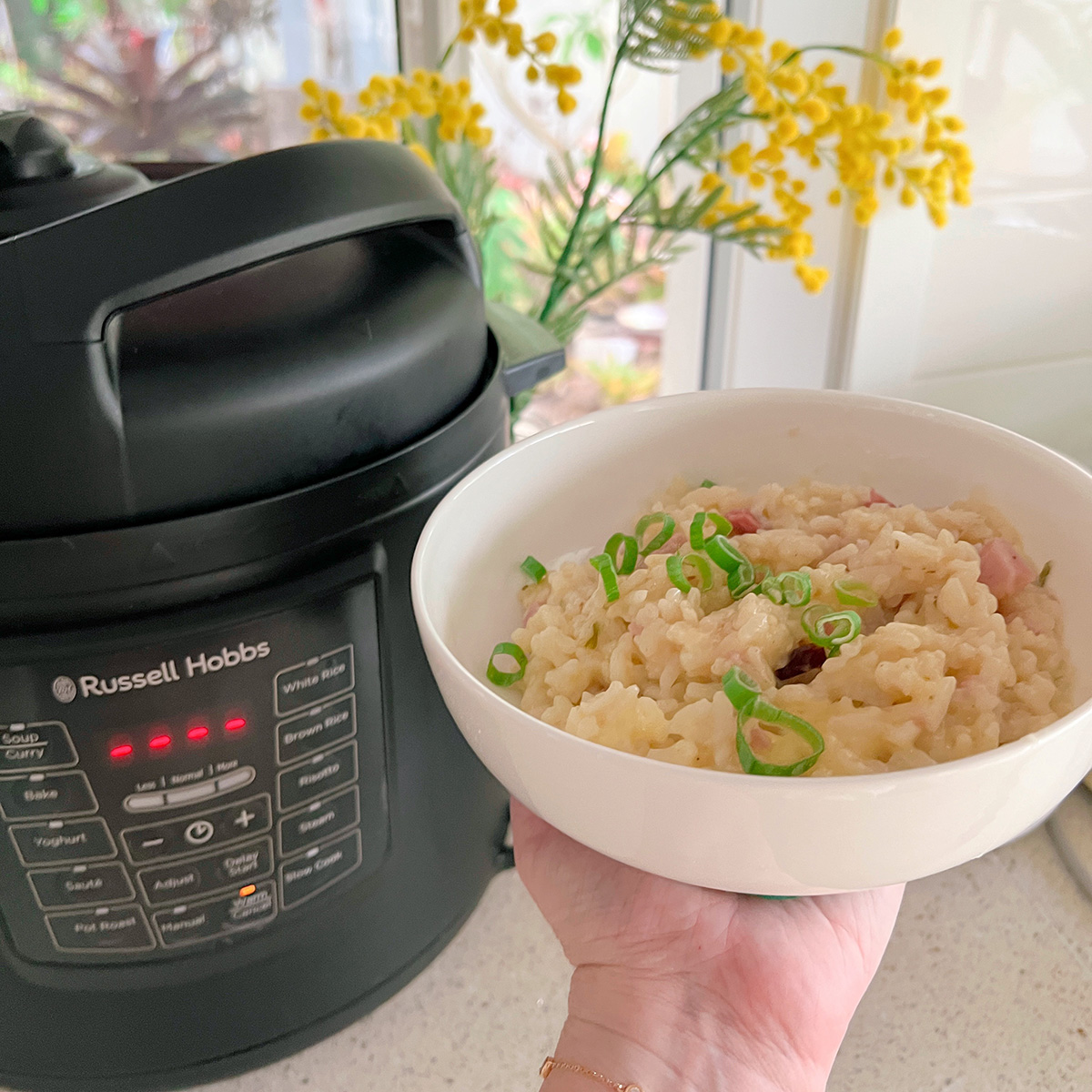 Pressure Cooker Ham Black Pepper and Parmesan Risotto