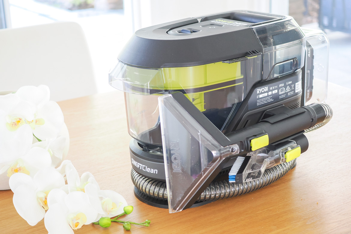 Review of the Ryobi 18V ONE+ HP™ Brushless Spot Cleaner, see how it handles pet mess, spills, and fabric surfaces with cordless convenience.