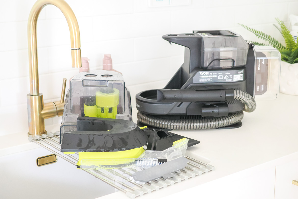 Review of the Ryobi 18V ONE+ HP™ Brushless Spot Cleaner, see how it handles pet mess, spills, and fabric surfaces with cordless convenience.
